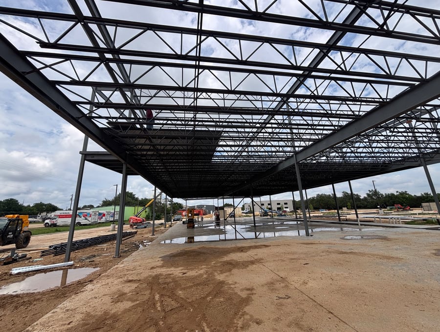 Steel building frame